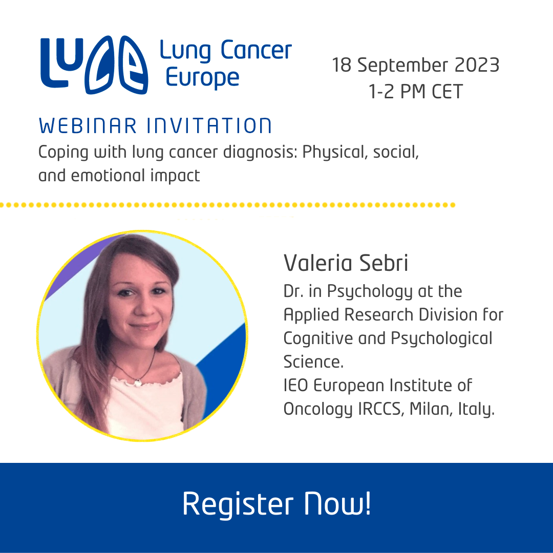 Upcoming webinar “Coping with lung cancer diagnosis: Physical, social and emotional impact”